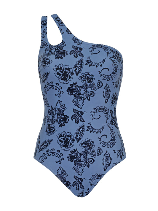 Floral Shade One-Shoulder Swimsuit